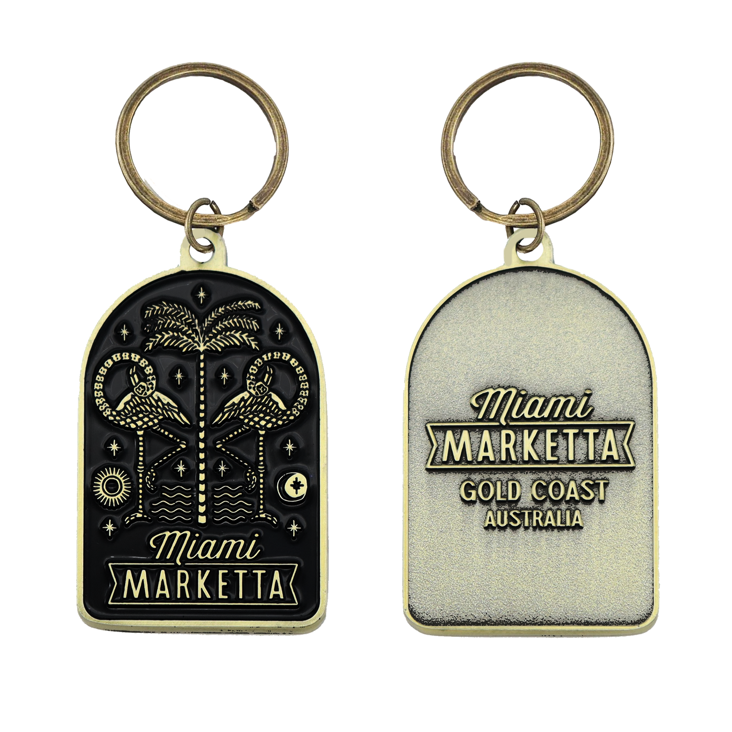 Marketta Icon Keyring - Brass/Black