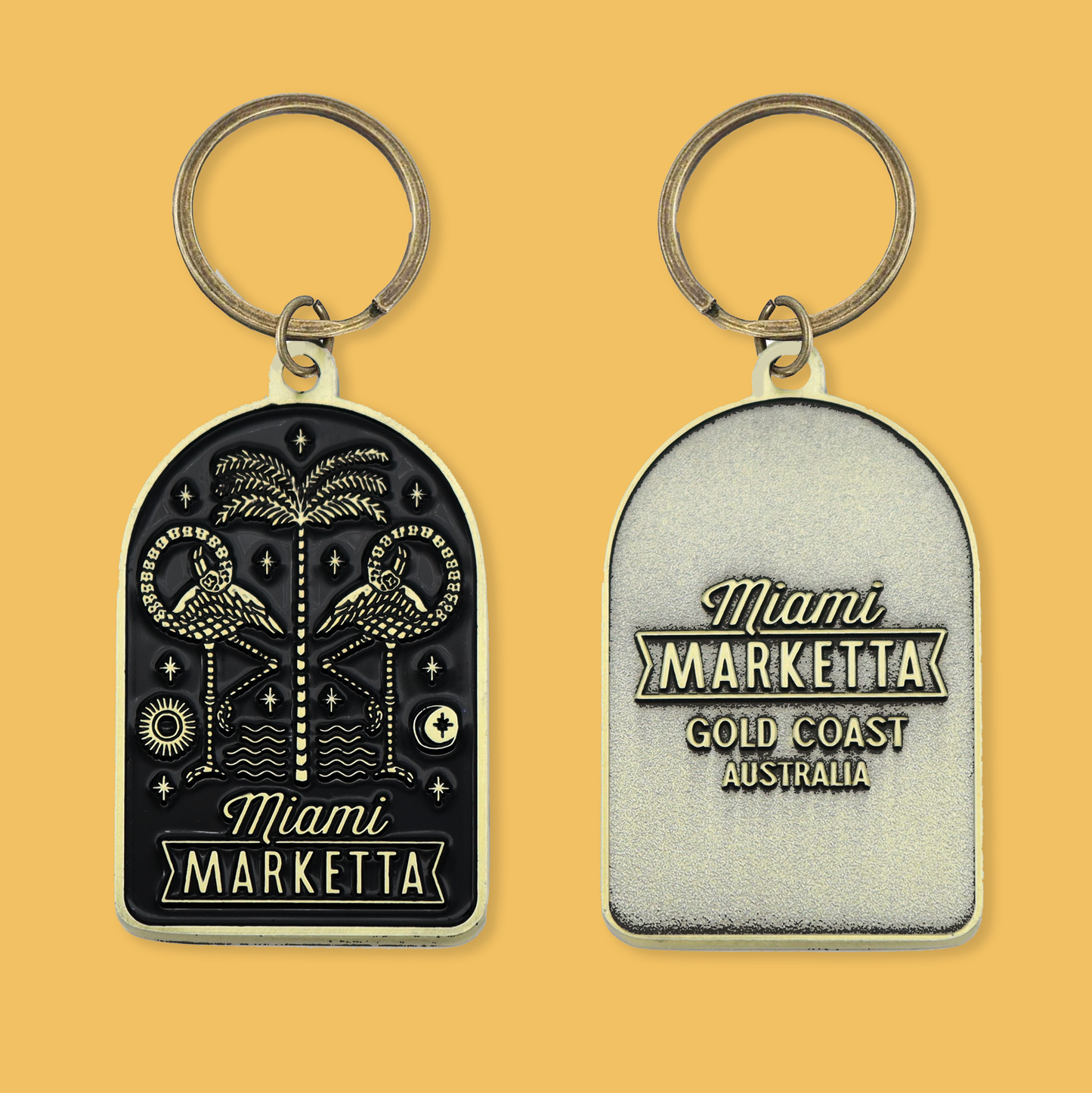 Marketta Icon Keyring - Brass/Black