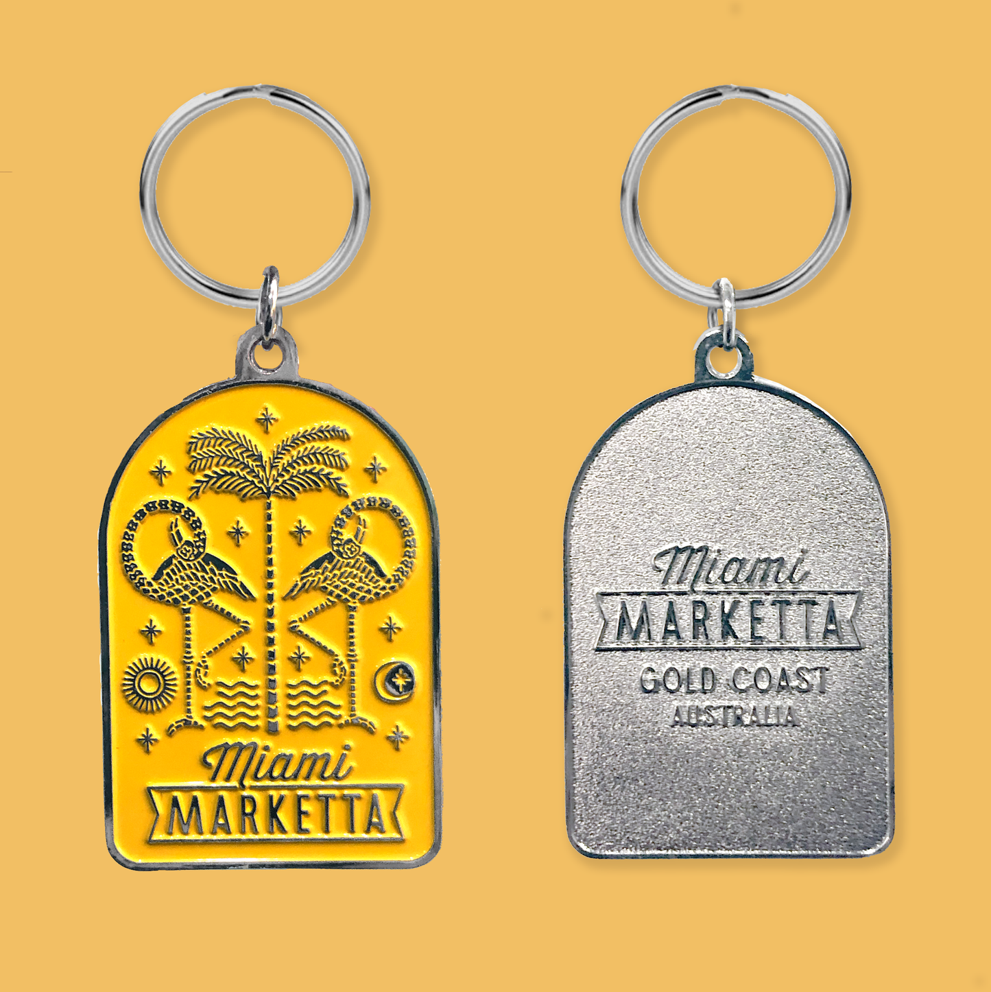 Marketta Icon Keyring - Silver/Yellow