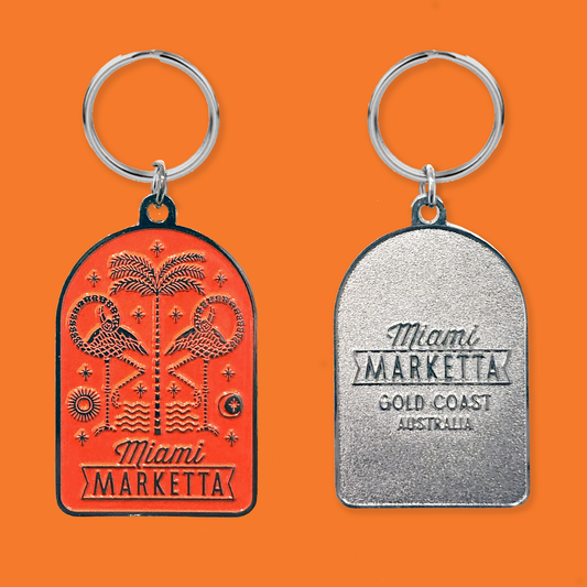 Marketta Icon Keyring - Silver/Burnt Orange